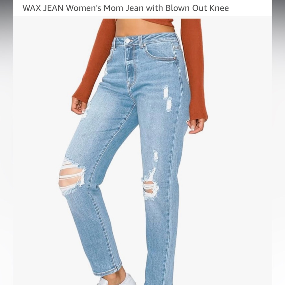 Wax Jean NEW Light Blue Ripped Relaxed Fit Skinny Jeans